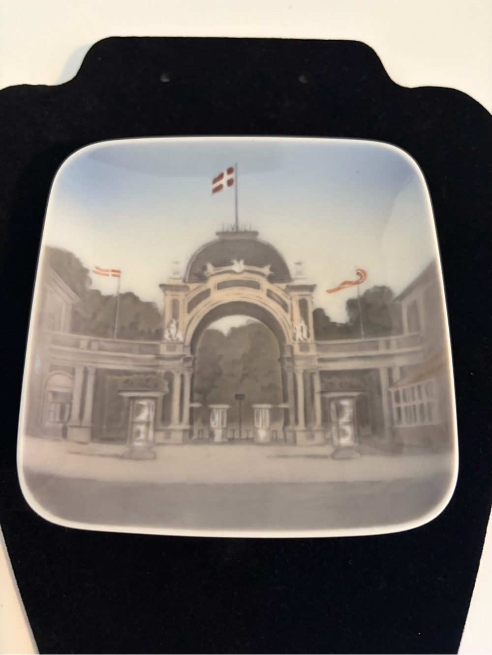 Vintage Square Porcelain Plate Trinket Dish Tivoli Garden Copenhagen Denmark